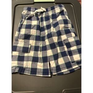 Gymboree Outlet Boys Size 6 Blue White Plaid Pull On Shorts EUC